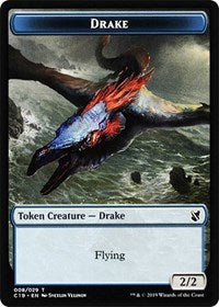 Drake // Human Double-Sided Token [Commander 2019 Tokens] - The Mythic Store | 24h Order Processing