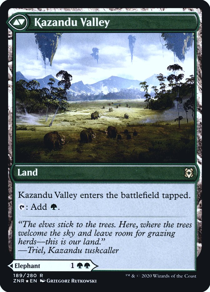 Kazandu Mammoth // Kazandu Valley [Zendikar Rising Prerelease Promos] - The Mythic Store | 24h Order Processing