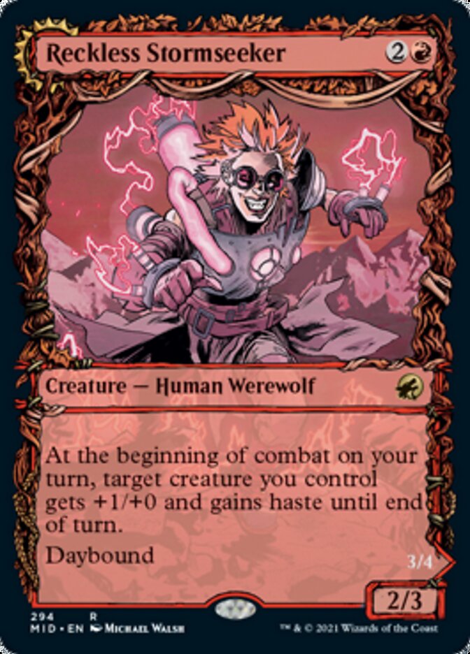 Reckless Stormseeker // Storm-Charged Slasher (Showcase Equinox) [Innistrad: Midnight Hunt] - The Mythic Store | 24h Order Processing