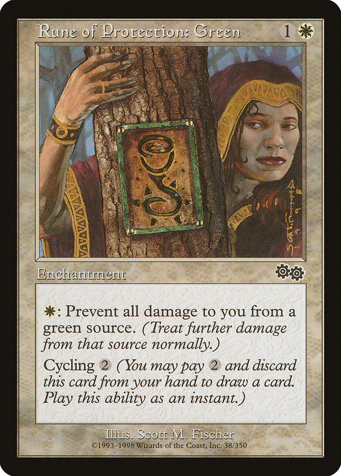 Rune of Protection: Green [Urza's Saga] - The Mythic Store | 24h Order Processing