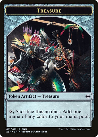 Dinosaur // Treasure Double-Sided Token [Friday Night Magic 2017] - The Mythic Store | 24h Order Processing