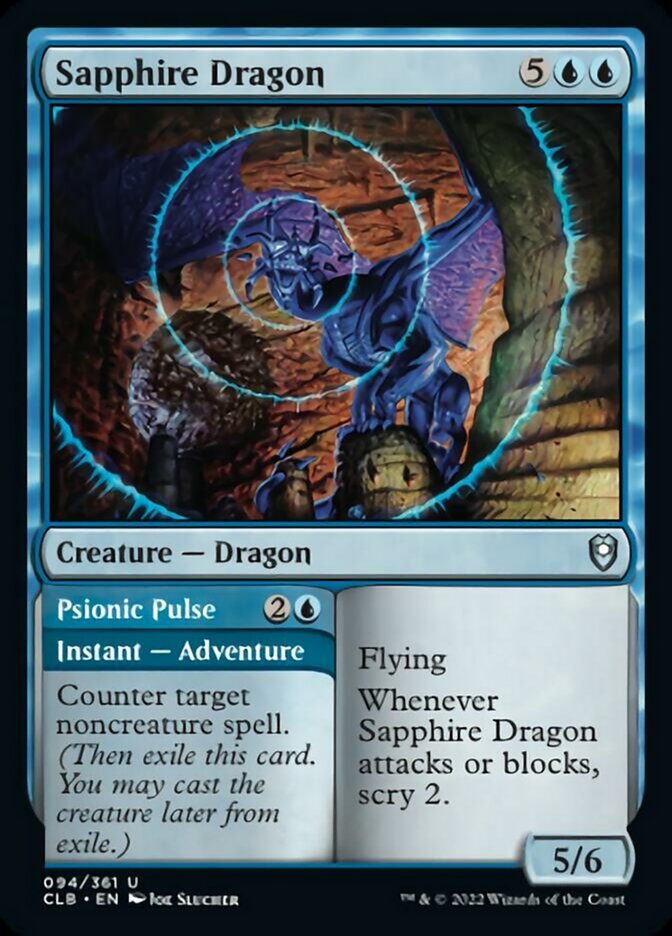 Sapphire Dragon // Psionic Pulse [Commander Legends: Battle for Baldur's Gate] - The Mythic Store | 24h Order Processing