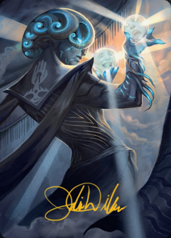 Queza, Augur of Agonies Art Card (Gold-Stamped Signature) [Streets of New Capenna Art Series] - The Mythic Store | 24h Order Processing