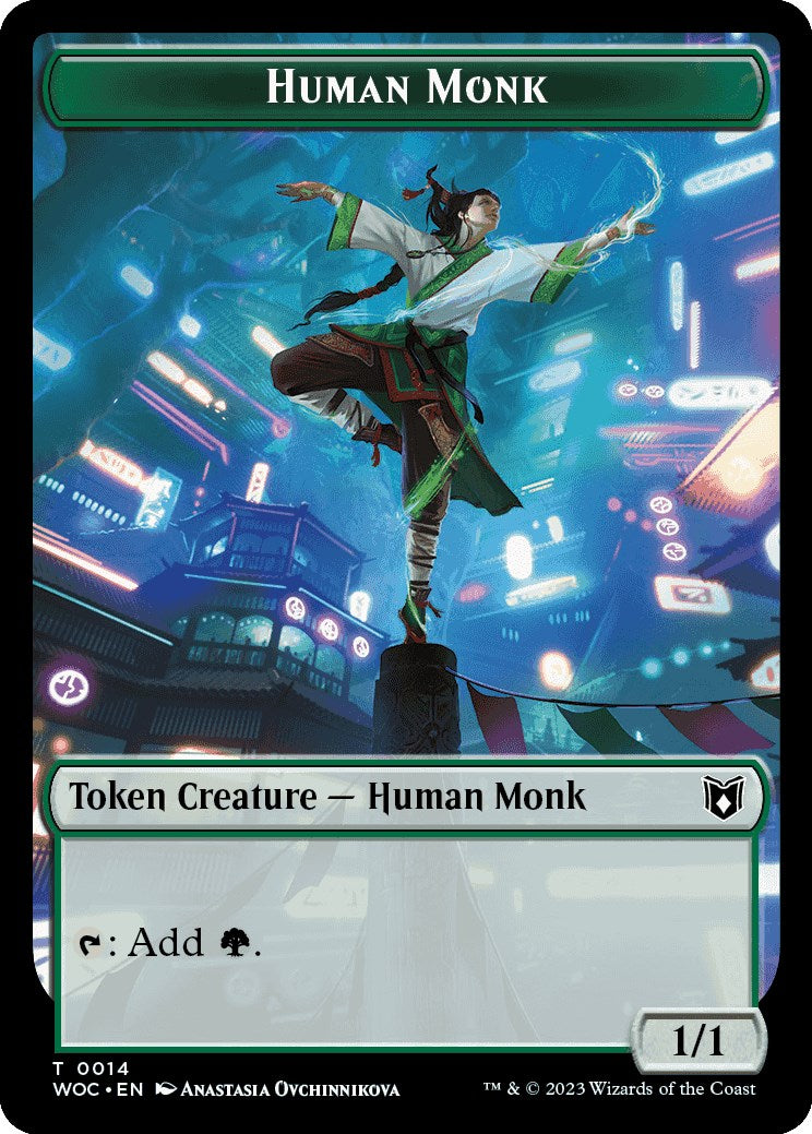 Human Monk // Saproling Double-Sided Token [Wilds of Eldraine Commander Tokens] - The Mythic Store | 24h Order Processing