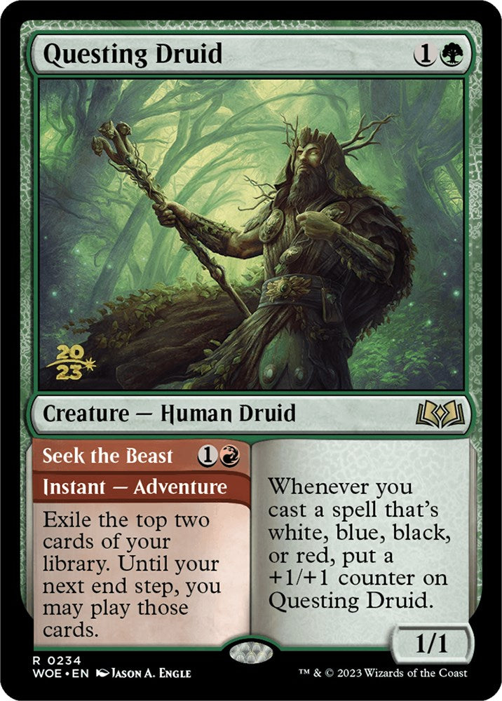 Questing Druid // Seek the Beast [Wilds of Eldraine Prerelease Promos] - The Mythic Store | 24h Order Processing