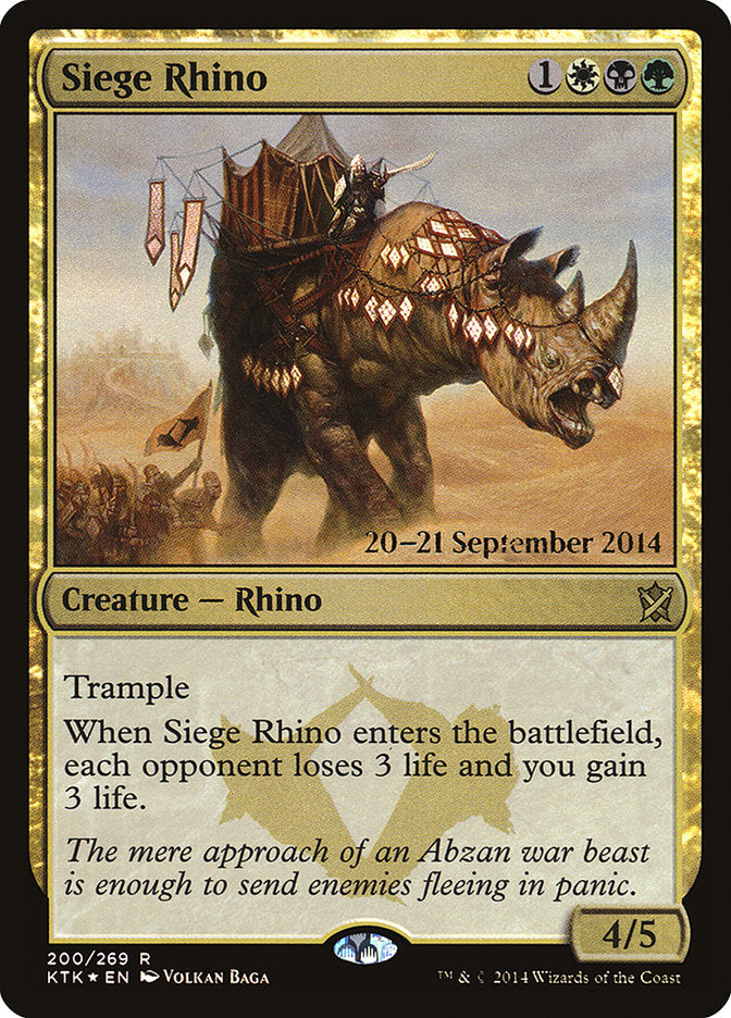 Siege Rhino [Khans of Tarkir Prerelease Promos] - The Mythic Store | 24h Order Processing