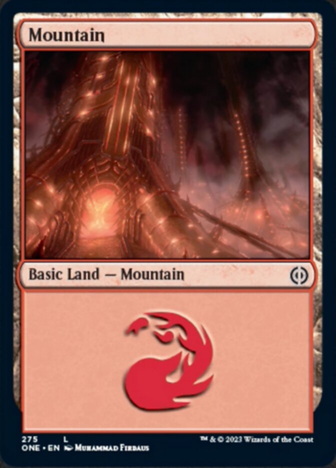 Mountain (275) [Phyrexia: All Will Be One] - The Mythic Store | 24h Order Processing