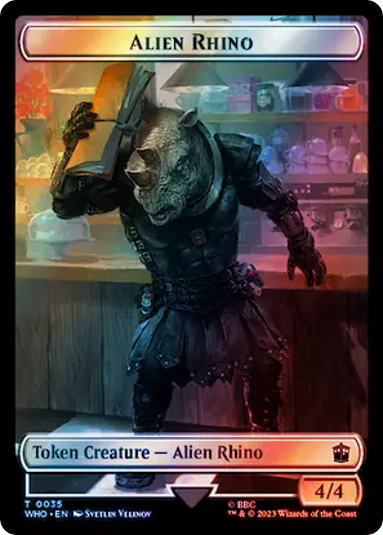 Alien Rhino // Mutant Double-Sided Token (Surge Foil) [Doctor Who Tokens] - The Mythic Store | 24h Order Processing