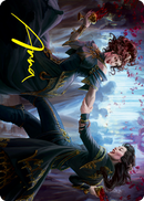 Falkenrath Celebrants 1 Art Card (Gold-Stamped Signature) [Innistrad: Crimson Vow Art Series] - The Mythic Store | 24h Order Processing