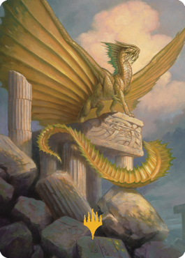 Ancient Gold Dragon Art Card (05) (Gold-Stamped Signature) [Commander Legends: Battle for Baldur's Gate Art Series] - The Mythic Store | 24h Order Processing