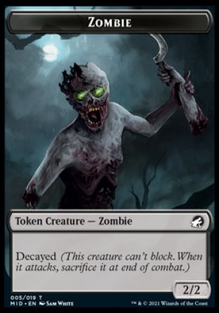 Zombie (005) // Clue Double-Sided Token [Innistrad: Midnight Hunt Tokens] - The Mythic Store | 24h Order Processing