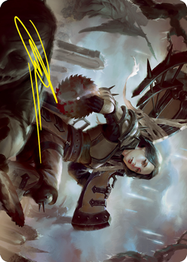 Sawblade Slinger Art Card (Gold-Stamped Signature) [Innistrad: Crimson Vow Art Series] - The Mythic Store | 24h Order Processing