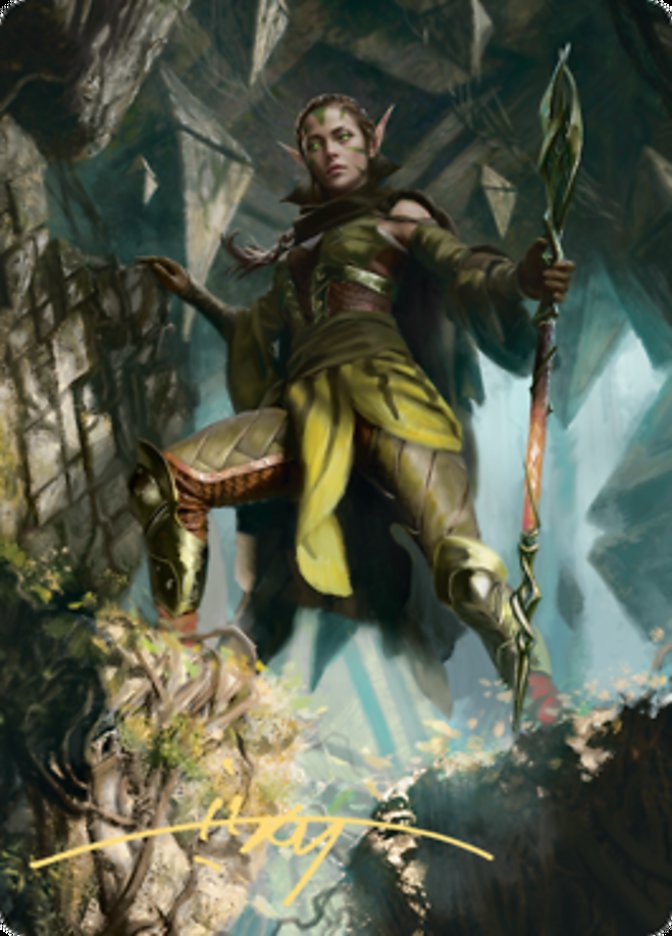 Nissa of Shadowed Boughs 1 Art Card (Gold-Stamped Signature) [Zendikar Rising Art Series] - The Mythic Store | 24h Order Processing