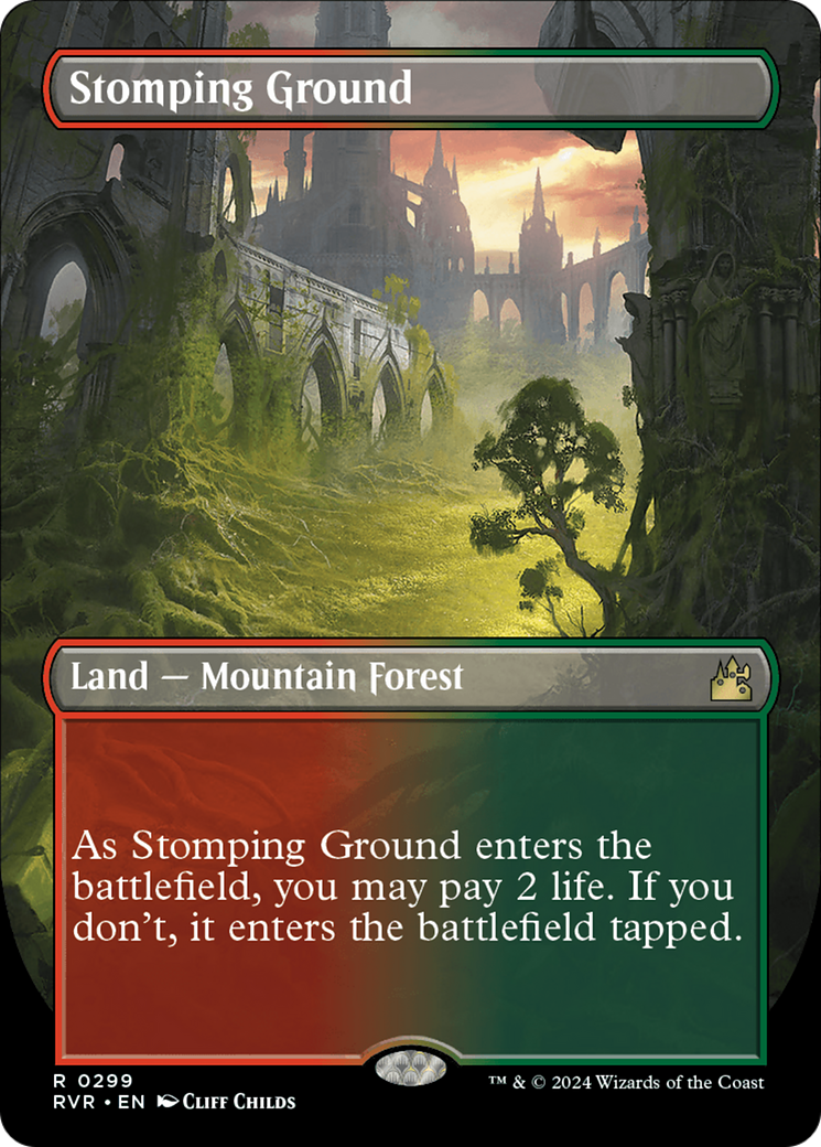 Stomping Ground (Borderless) [Ravnica Remastered] - The Mythic Store | 24h Order Processing