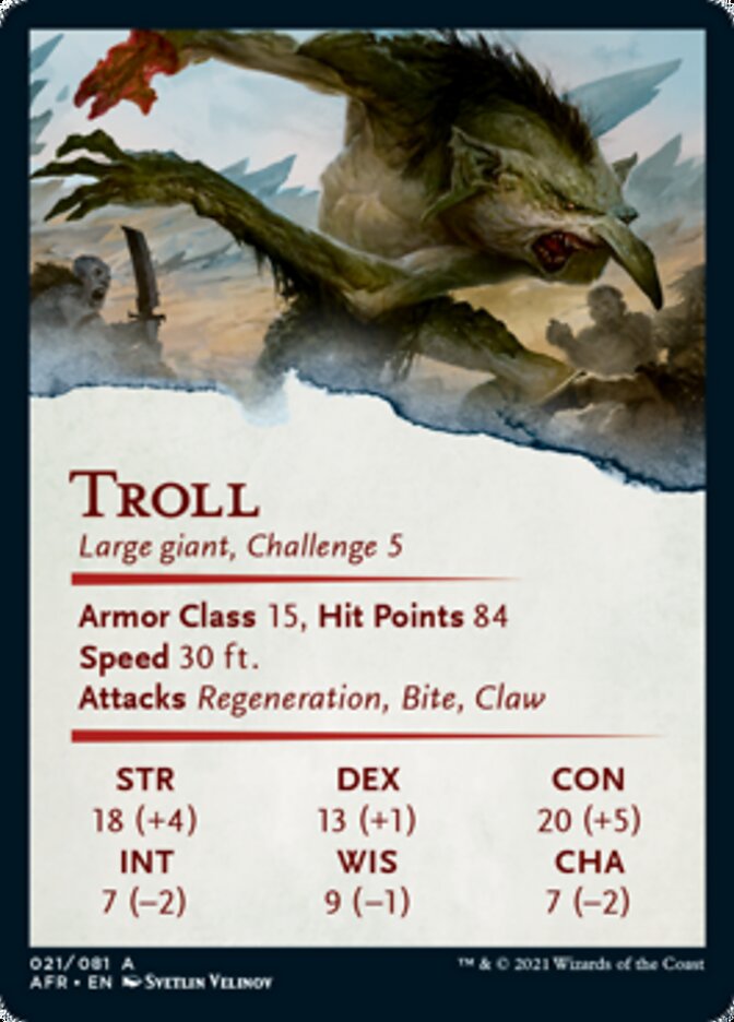 Troll Art Card (Gold-Stamped Signature) [Dungeons & Dragons: Adventures in the Forgotten Realms Art Series] - The Mythic Store | 24h Order Processing