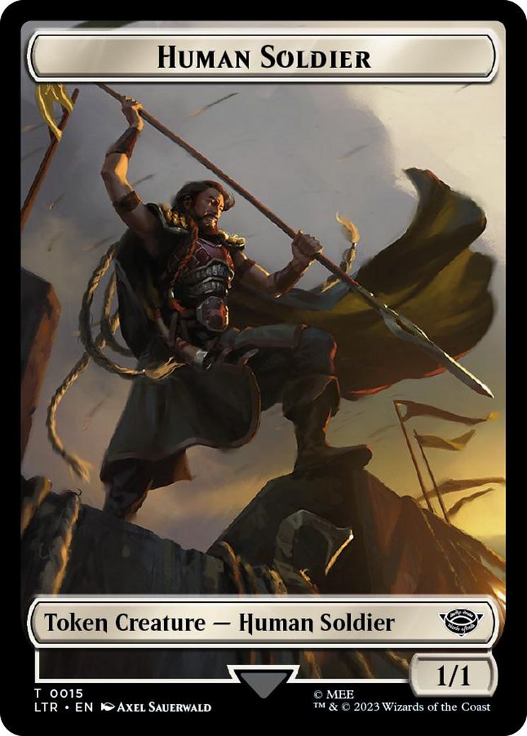 Human Soldier (0015) // Food (0022) Double-Sided Token (Surge Foil) [The Lord of the Rings: Tales of Middle-Earth Tokens] - The Mythic Store | 24h Order Processing