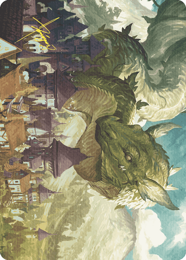 Beanstalk Wurm Art Card (Gold-Stamped Signature) [Wilds of Eldraine Art Series] - The Mythic Store | 24h Order Processing