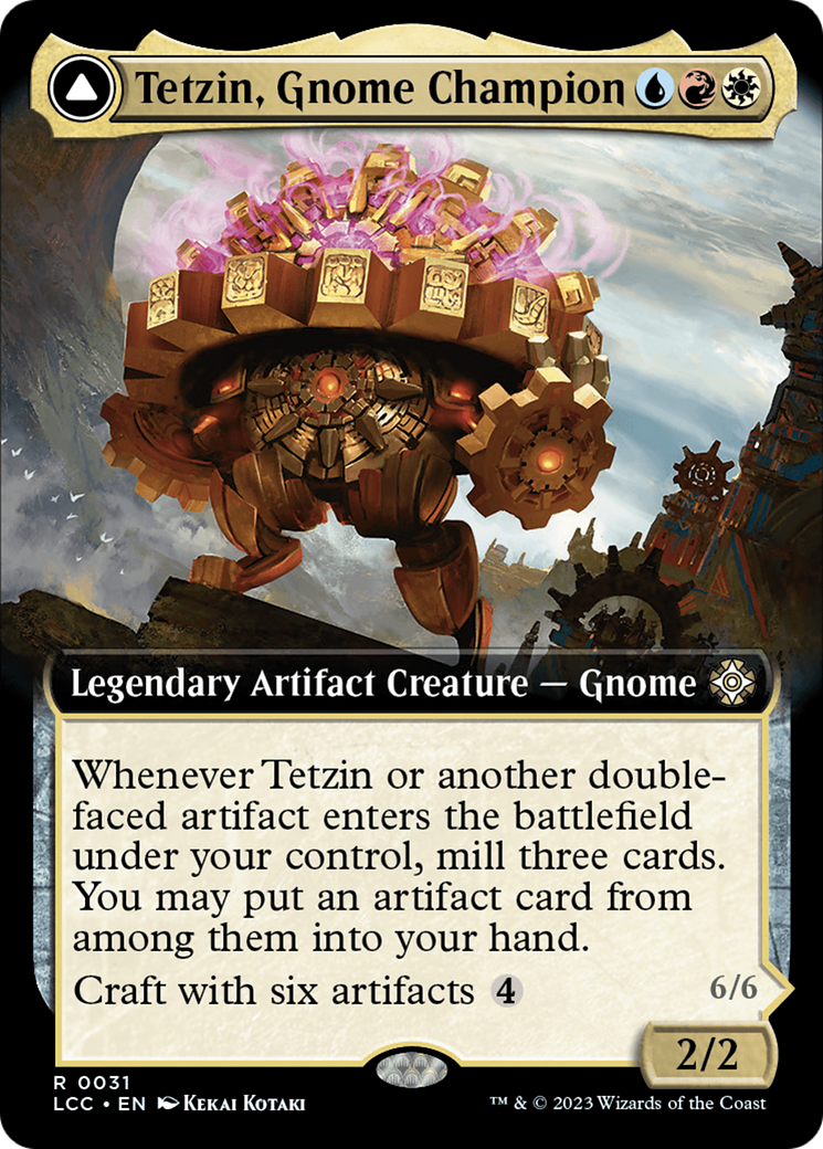 Tetzin, Gnome Champion // The Golden-Gear Colossus (Extended Art) [The Lost Caverns of Ixalan Commander] - The Mythic Store | 24h Order Processing