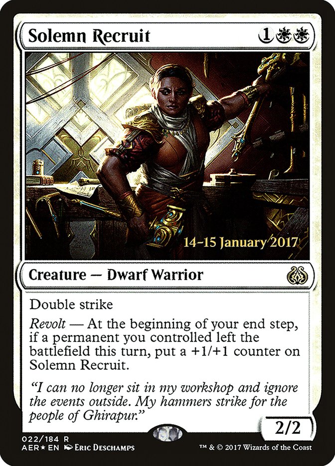 Solemn Recruit [Aether Revolt Prerelease Promos] - The Mythic Store | 24h Order Processing