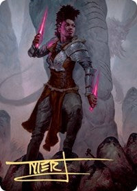 Kaya the Inexorable Art Card (Gold-Stamped Signature) [Kaldheim Art Series] - The Mythic Store | 24h Order Processing