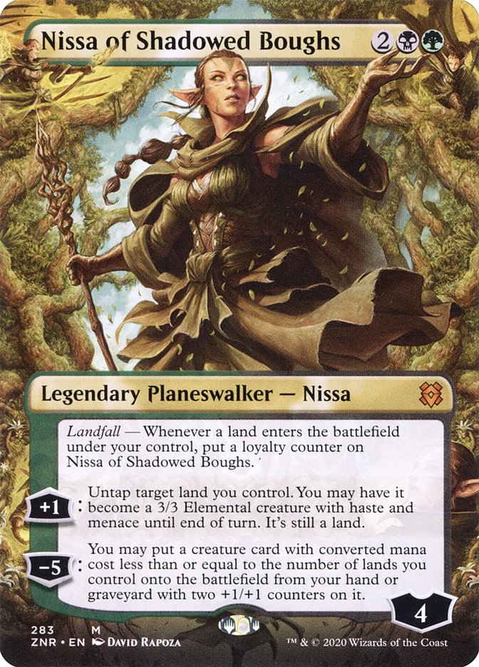 Nissa of Shadowed Boughs (Borderless) [Zendikar Rising] - The Mythic Store | 24h Order Processing