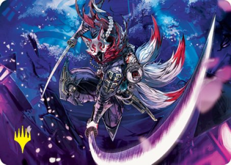 Blade-Blizzard Kitsune Art Card (Gold-Stamped Signature) [Kamigawa: Neon Dynasty Art Series] - The Mythic Store | 24h Order Processing