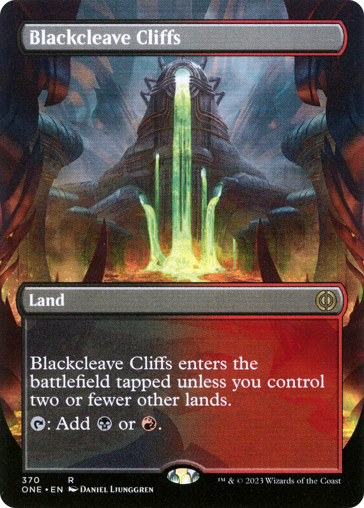 Blackcleave Cliffs (Borderless Alternate Art) [Phyrexia: All Will Be One] - The Mythic Store | 24h Order Processing