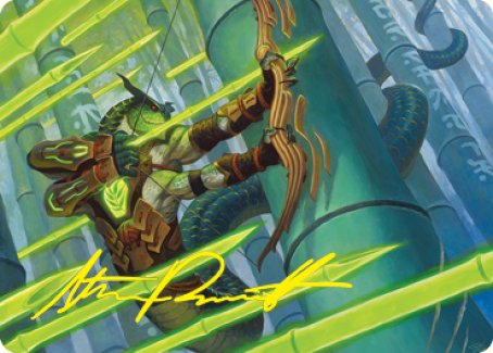 Bamboo Grove Archer Art Card (Gold-Stamped Signature) [Kamigawa: Neon Dynasty Art Series] - The Mythic Store | 24h Order Processing