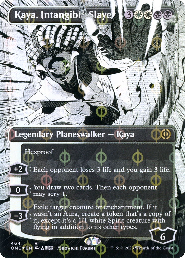 Kaya, Intangible Slayer (Borderless Manga Step-and-Compleat Foil) [Phyrexia: All Will Be One] - The Mythic Store | 24h Order Processing