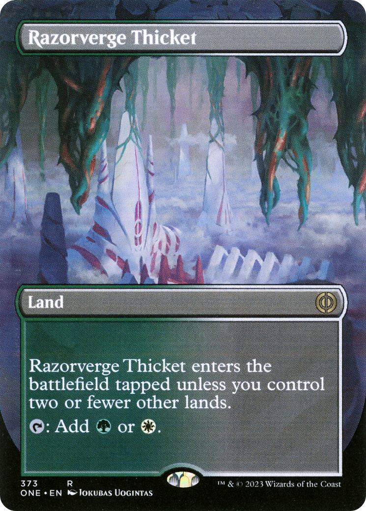 Razorverge Thicket (Borderless Alternate Art) [Phyrexia: All Will Be One] - The Mythic Store | 24h Order Processing