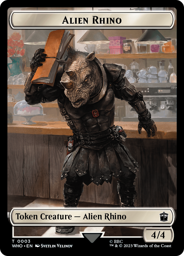 Alien Rhino // Alien Salamander Double-Sided Token [Doctor Who Tokens] - The Mythic Store | 24h Order Processing