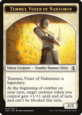 Temmet, Vizier of Naktamun // Zombie Double-Sided Token [Amonkhet Tokens] - The Mythic Store | 24h Order Processing