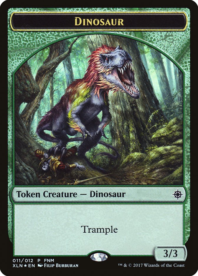 Dinosaur // Treasure Double-Sided Token [Friday Night Magic 2017] - The Mythic Store | 24h Order Processing