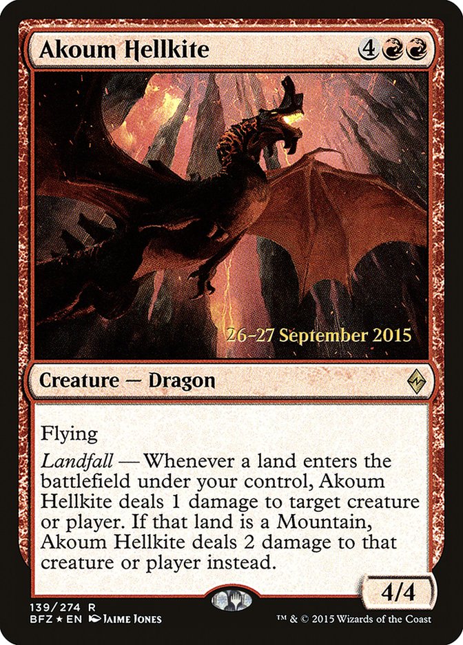 Akoum Hellkite [Battle for Zendikar Prerelease Promos] - The Mythic Store | 24h Order Processing