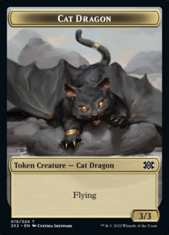 Cat Dragon // Soldier Double-Sided Token [Double Masters 2022 Tokens] - The Mythic Store | 24h Order Processing