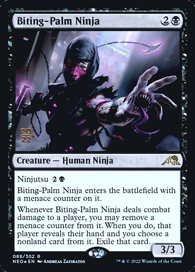 Biting-Palm Ninja [Kamigawa: Neon Dynasty Prerelease Promos] - The Mythic Store | 24h Order Processing