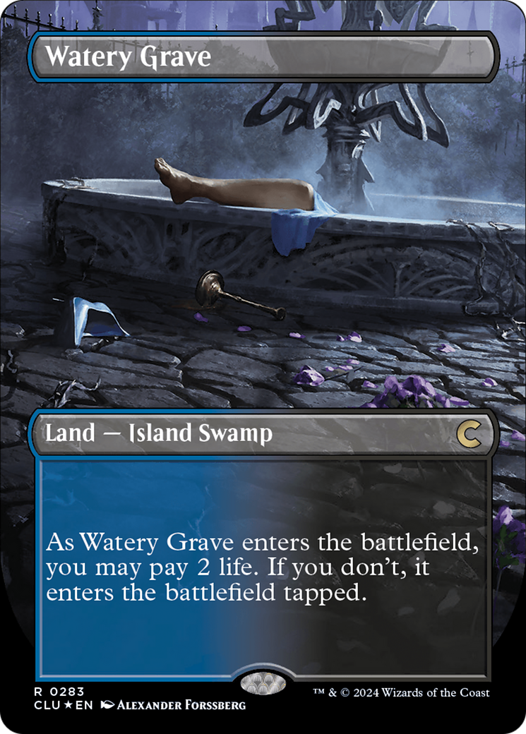 Watery Grave (Borderless) [Ravnica: Clue Edition] - The Mythic Store | 24h Order Processing