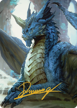 Young Blue Dragon Art Card (Gold-Stamped Signature) [Commander Legends: Battle for Baldur's Gate Art Series] - The Mythic Store | 24h Order Processing