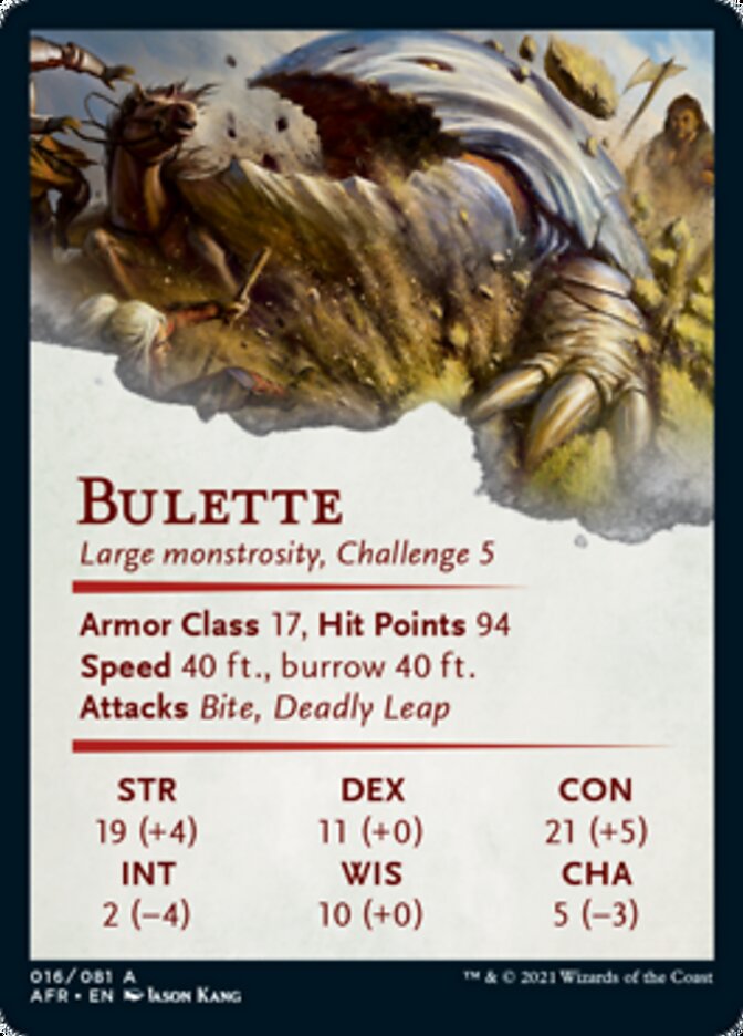Bulette Art Card (Gold-Stamped Signature) [Dungeons & Dragons: Adventures in the Forgotten Realms Art Series] - The Mythic Store | 24h Order Processing