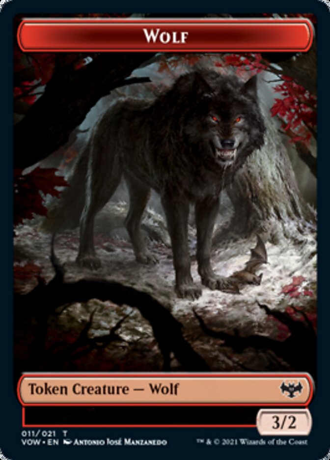 Wolf (011) // Treasure Double-Sided Token [Innistrad: Crimson Vow Tokens] - The Mythic Store | 24h Order Processing