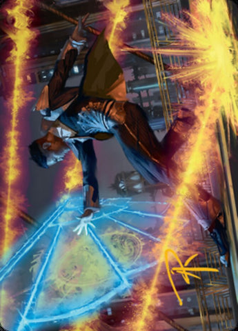 Wingshield Agent Art Card (Gold-Stamped Signature) [Streets of New Capenna Art Series] - The Mythic Store | 24h Order Processing