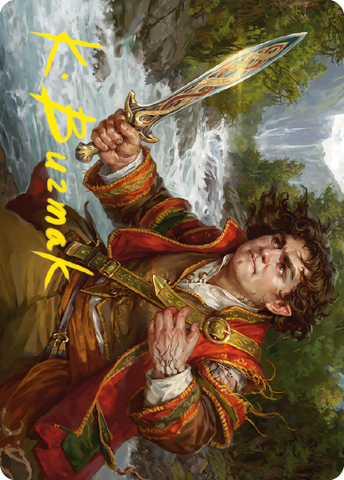 Frodo Baggins Art Card (16/81) (Gold-Stamped Signature) [The Lord of the Rings: Tales of Middle-earth Art Series] - The Mythic Store | 24h Order Processing