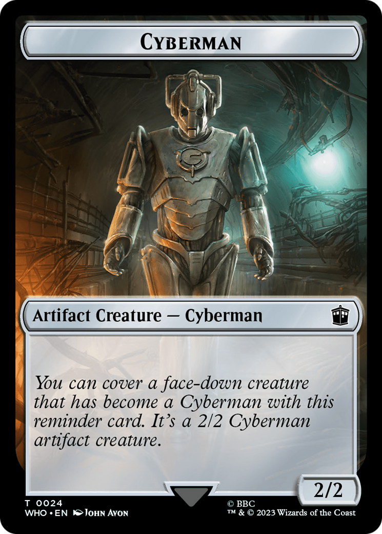 Alien Rhino // Cyberman Double-Sided Token [Doctor Who Tokens] - The Mythic Store | 24h Order Processing