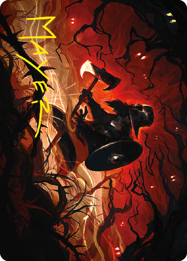 Gimli, Counter of Kills Art Card (44/81) (Gold-Stamped Signature) [The Lord of the Rings: Tales of Middle-earth Art Series] - The Mythic Store | 24h Order Processing