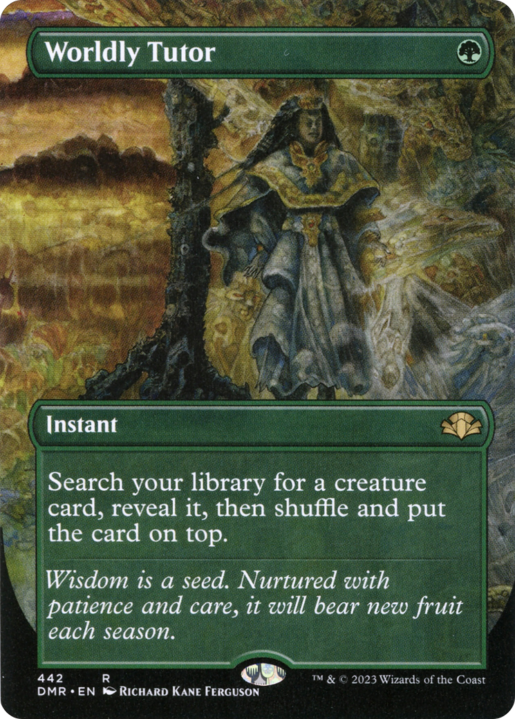 Worldly Tutor (Borderless Alternate Art) [Dominaria Remastered] - The Mythic Store | 24h Order Processing