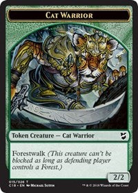 Cat Warrior // Worm Double-Sided Token [Commander 2018 Tokens] - The Mythic Store | 24h Order Processing